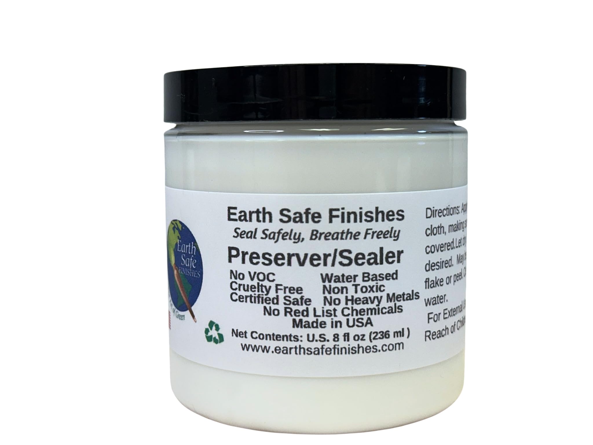 Earth Safe FInishes Preserver Sealer for All Surfaces (Wood, Concrete, Brick, Terra Cotta, etc) Durable, Non Toxic, Non Flammable, No VOC, Made in USA (Preserver/Sealer, 8oz)