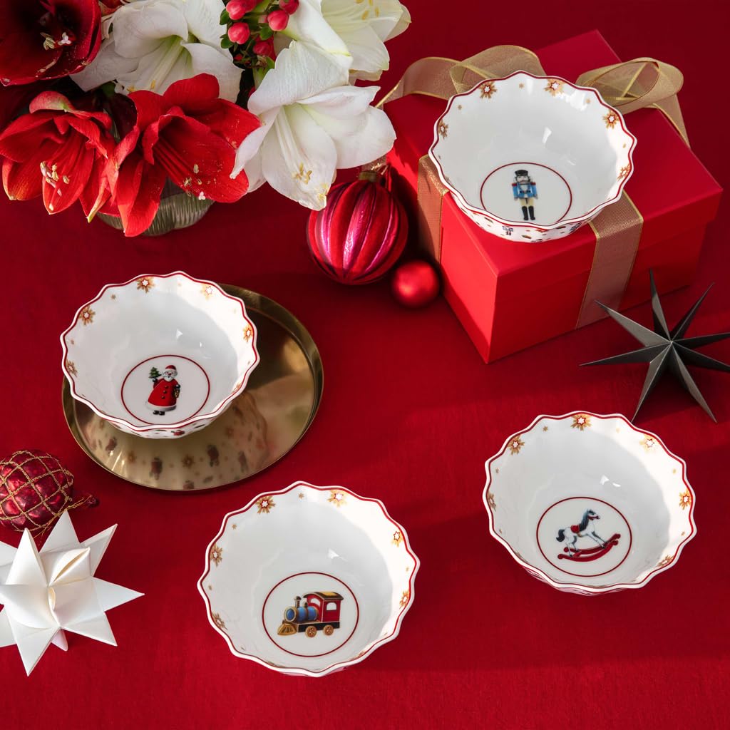 Villeroy & Boch - Toy’s Delight ensemble de coupes anniversaire 4 pièces multicolores, set de bols pour 4 personnes, bols, vaisselle de Noël, porcelaine premium