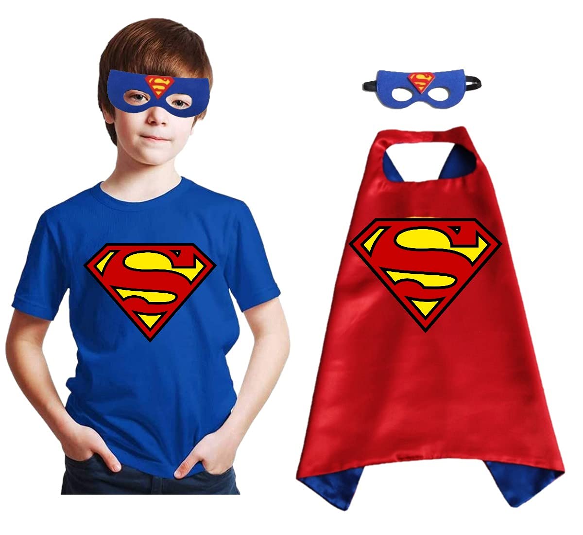 Alice Emporium Superhero Dress Costume for Kids Boys | Combo set (Tee, Cape) (9-10 Years, Super-Boy) (B0C3B7QFFY) Amazon Price History, Amazon Price Tracker