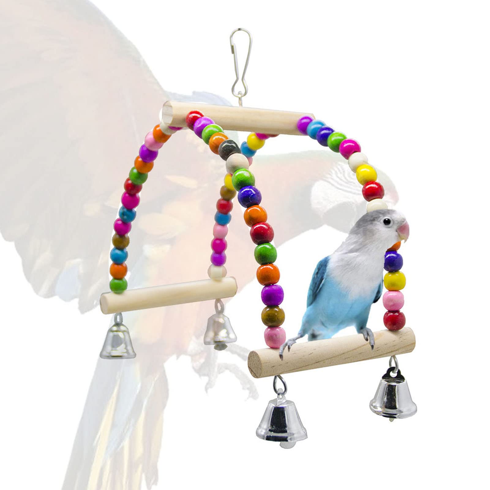 木製鳥止まり木 カラフルビーズ付き Amazon | 鳥止まり木のおもちゃ木製ビーズカラフルなオウム咀嚼