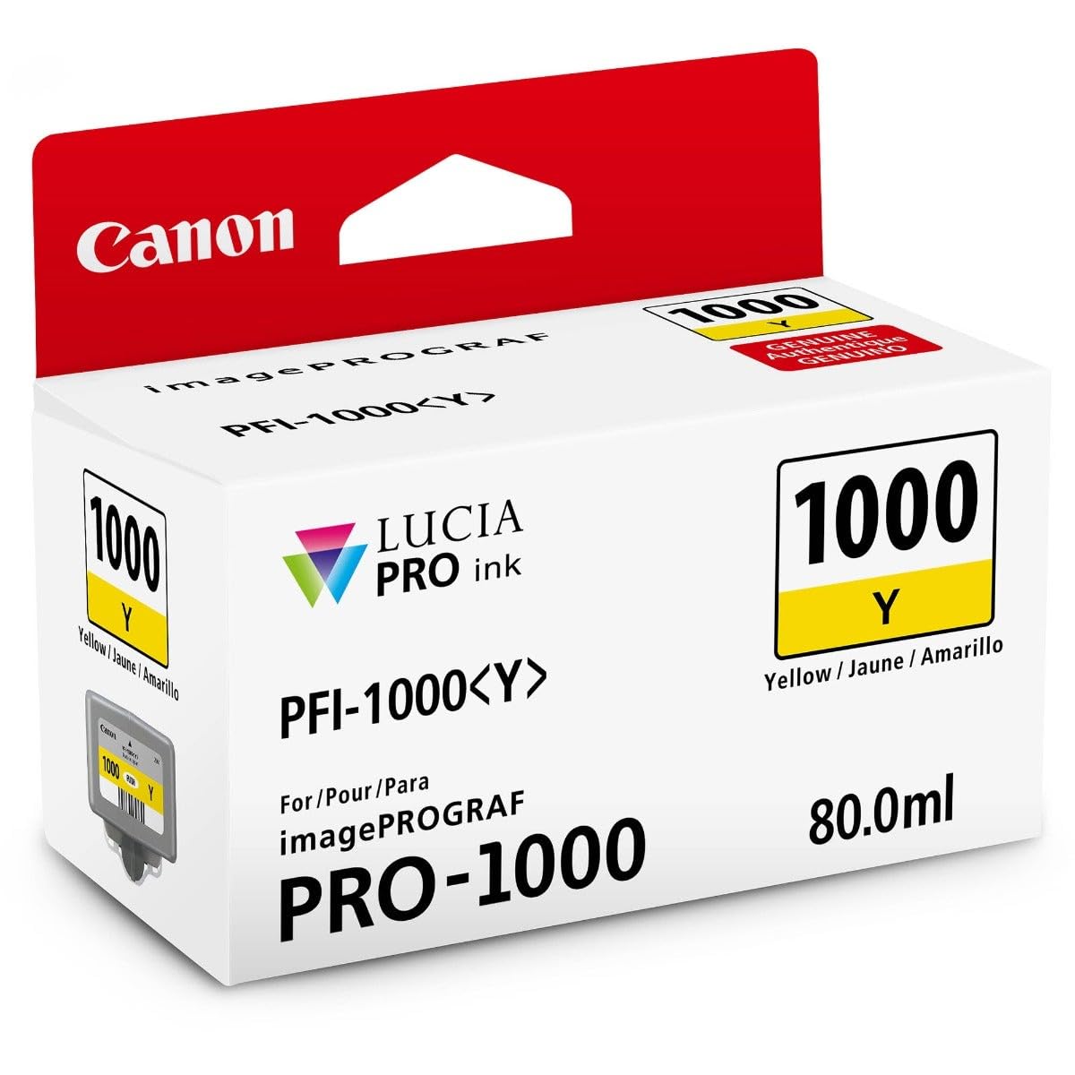 Canon Tintenpatrone PFI-1000 Y gelb yellow - ORIGINAL für imagePROGRAF PRO-1000 – Bild 2