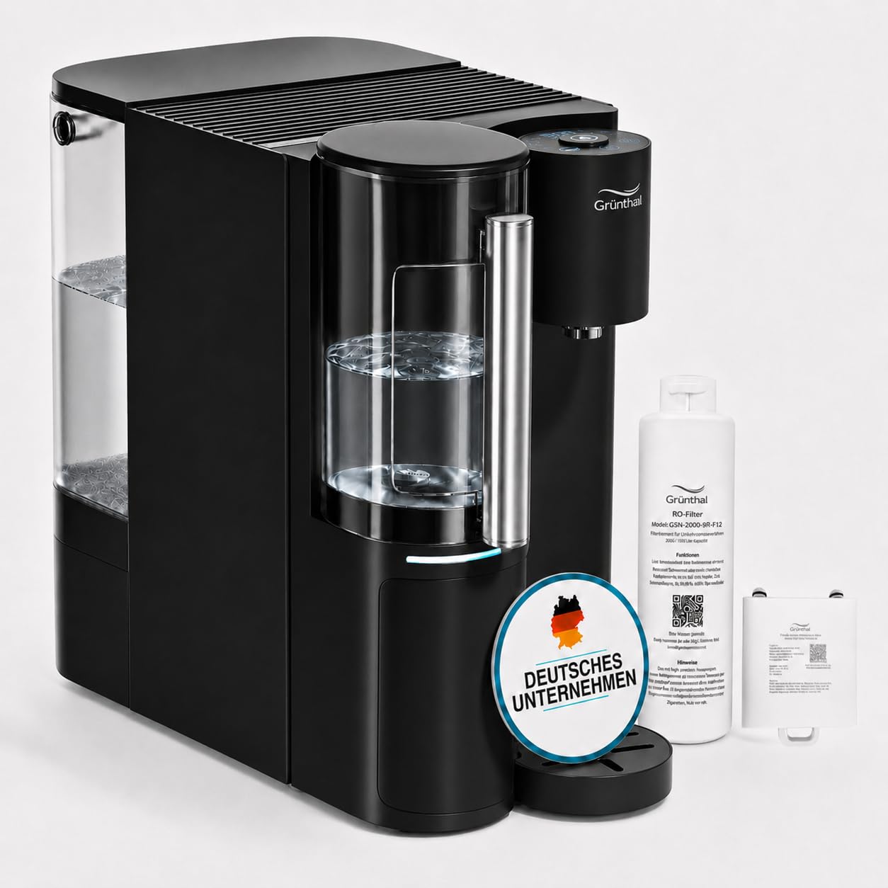 AquaLiva elan Osmoseanlage Auftisch Umkehrosmoseanlage Trinkwasser 10-fach Tiefenfilterung UV-Hygiene Mineralisierung
