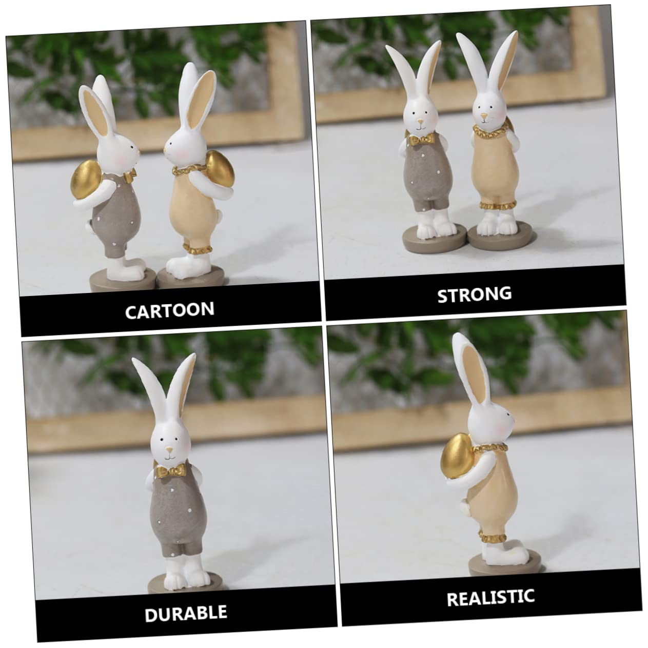 Estatua De Conejo De Pascua con Huevo Decoración para Fiestas De Pascua Resistente y Duradera