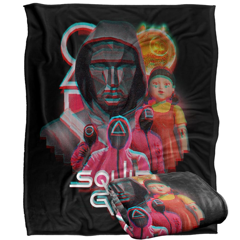 Squid Game Front Man And Guards Coperta super morbida al tatto setoso – 152 x 127 cm