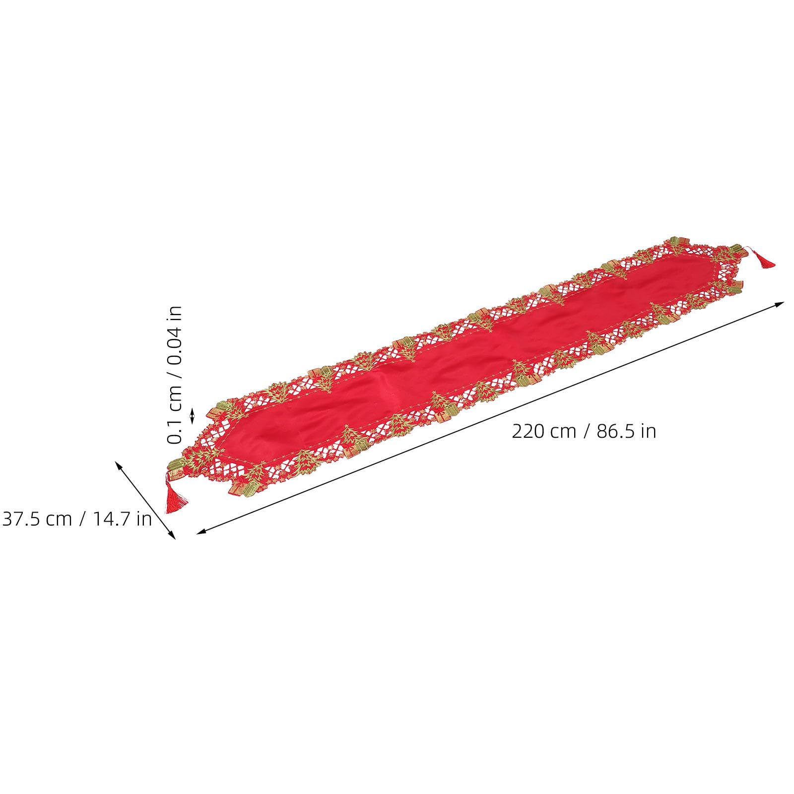 Gatuida Tovaglia natalizia, colore rosso, 2,20 m x 37,3 cm