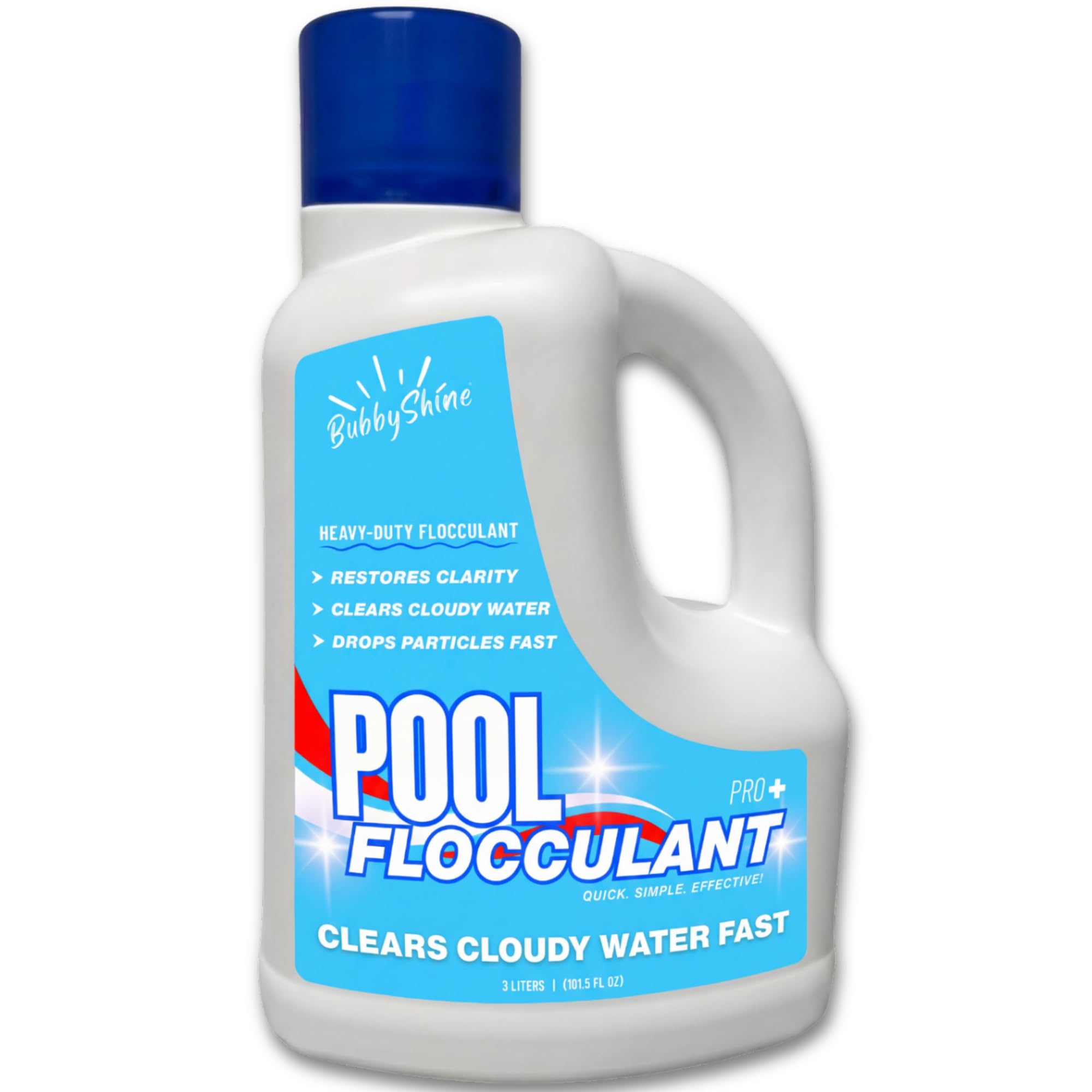 Pool Flocculant Clarifier – 3 L (101.5 fl oz) – Heavy-Duty Pool Clarifier, Drop & Vac Cloudy Water Treatment, Particle Settling Support, Inground & Above Ground Compatible