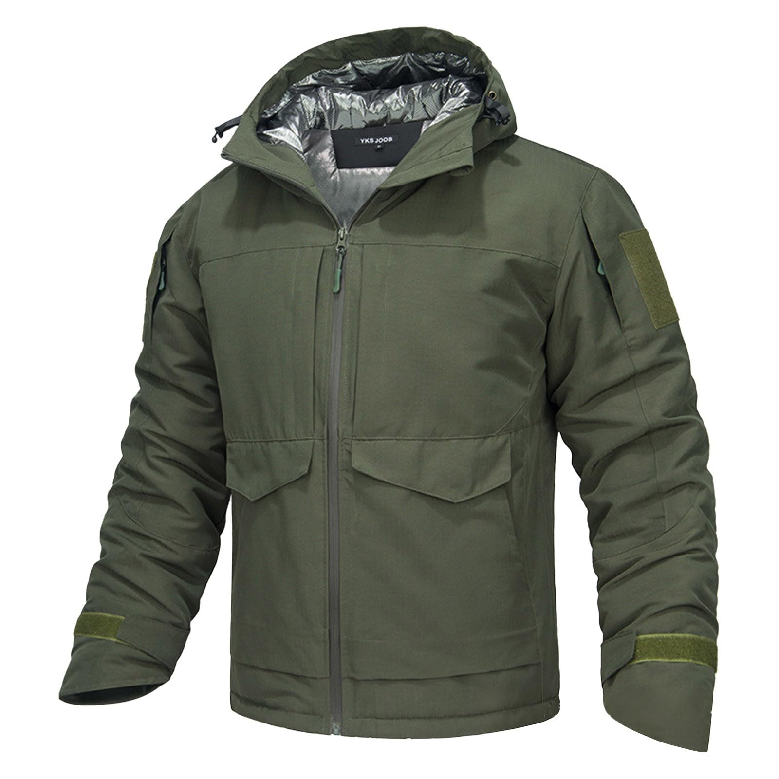 Giacca tattica riflettente da uomo, giacca militare isolante e antivento, stile militare, per l'inverno e le attività all'aria aperta, mimetica