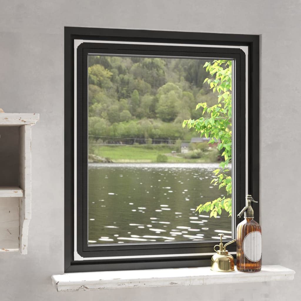 Magnet Fliegengitter für Fenster Weiß 100 x 120 cm aus Glasfaser, zuschneidbar, luftdurchlässig, Mückenschutz für Fensternetz, Rahmen, Klett, Montage, Balkon, Terrasse