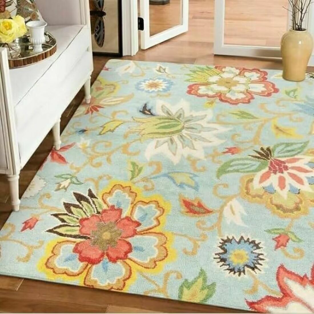 Tapis de salon à motifs floraux pour espace de jeu enfant