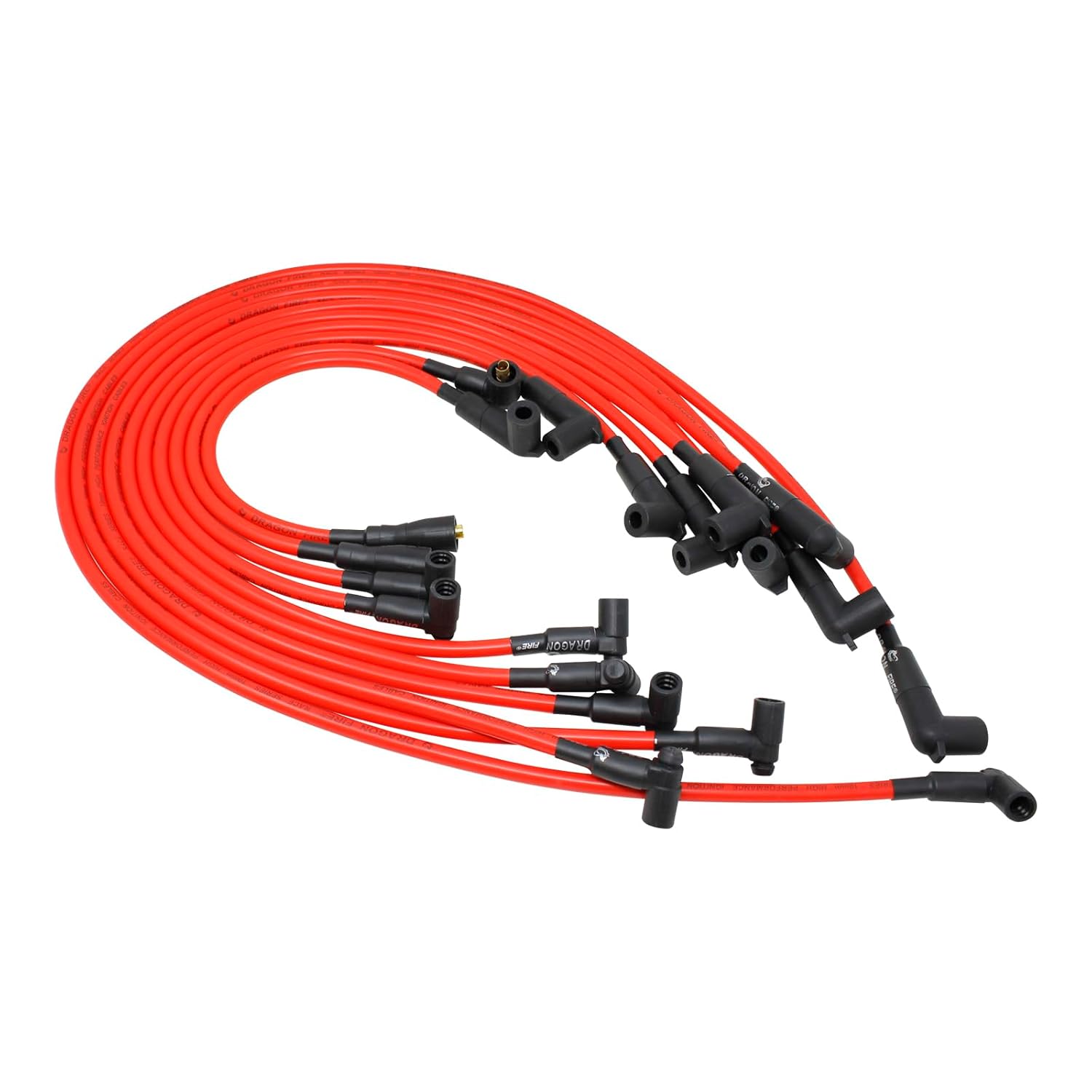 Dragon FIRE Performance Power Pack Factory Look Compatible with All Dodge 383 Engines Electronic Distributor, Performance Module, 10mm 150 ohm/ft Red Spark Plug Wires OEM Fit Kit-1609