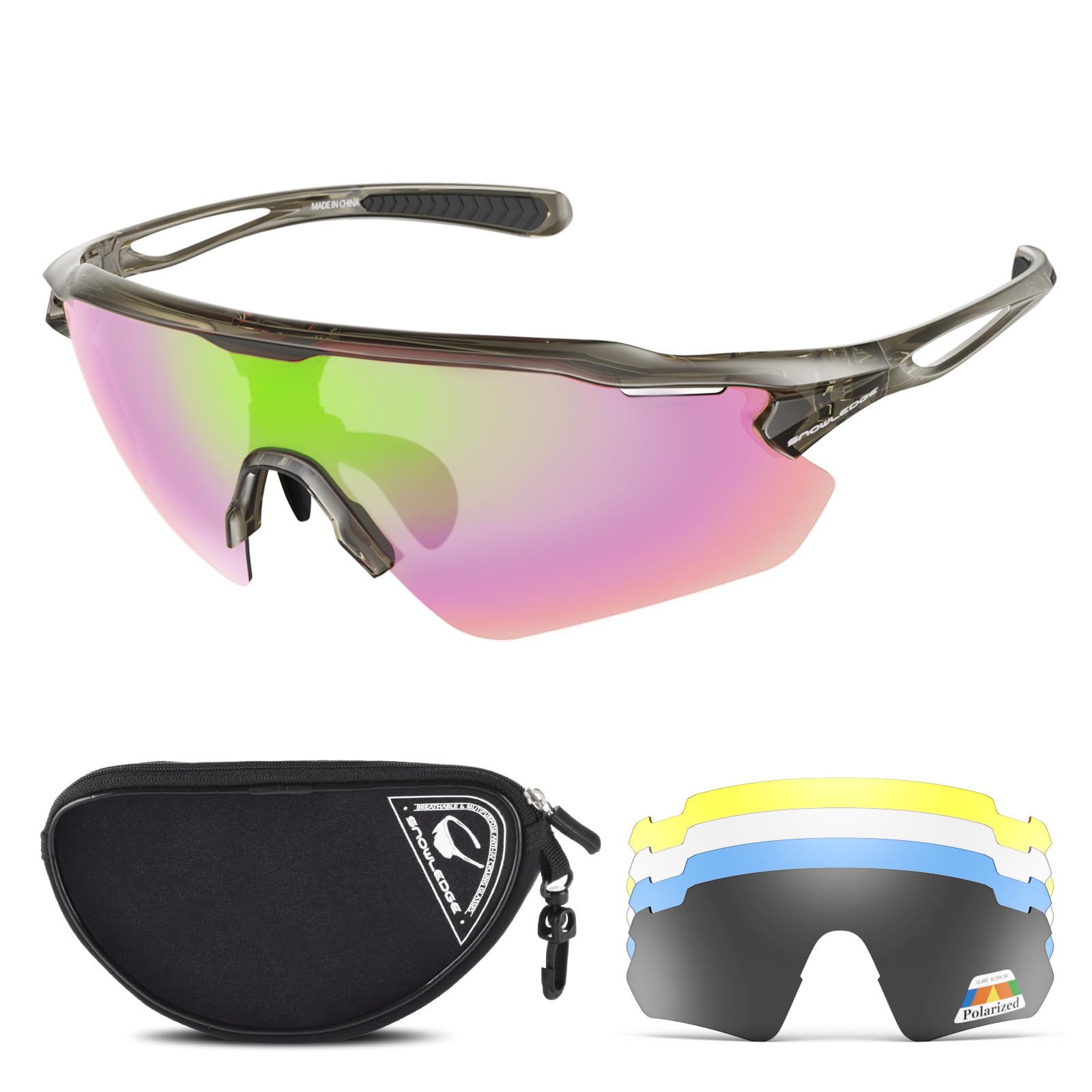 Cycling Glasses, TR90 Unbreakable Frame Polarized Anti-UV400 Sports Sunglasses