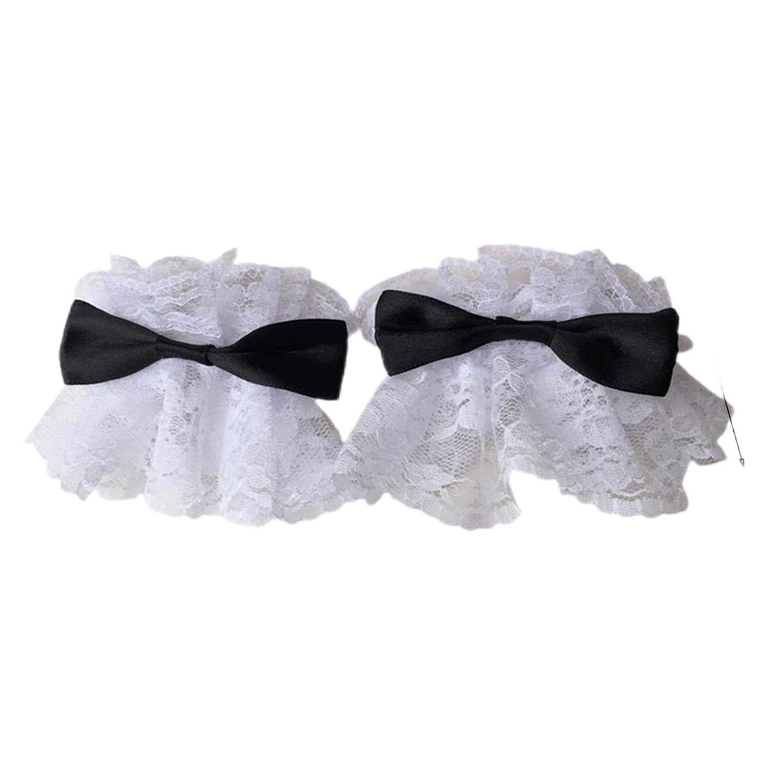 Maxtonser 1pair Lace Butterfly Arm Sleeves Detachable Cuffs Elastic Women Oversleeve for Parties and Weddings