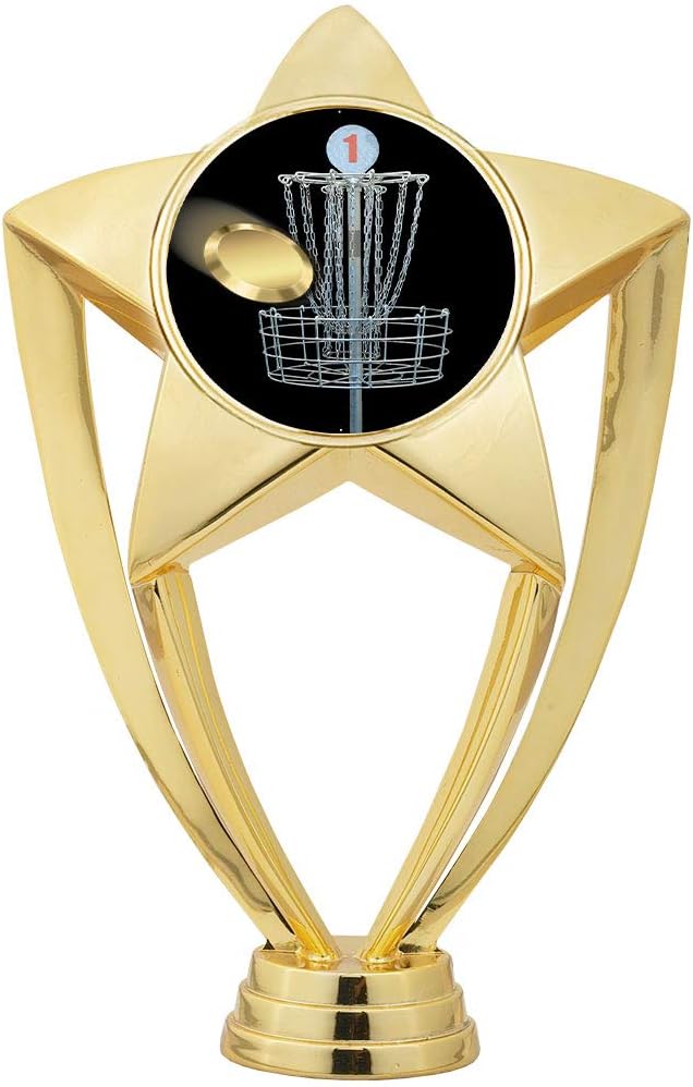 6" Gold Star Disc Golf Trophies - Disc Golf Sports Trophy Awards Prime