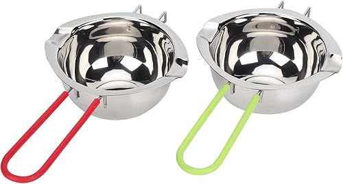 Olla doble caldera 2 ollas de acero inoxidable de 135fl oz pequeña sartén de leche para calentar el agua olla de fusión para mantequilla y queso de