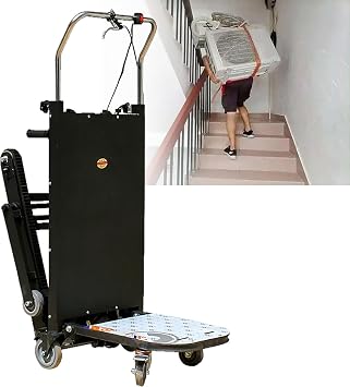 Electric Stair Climbing Dolly, 1102 lb Powered Electric Stair Climbing Hand Trucks Dolly Cart with Rubber Tracks for Moving, Heavy Duty Stair Climber for Logistics Warehouse