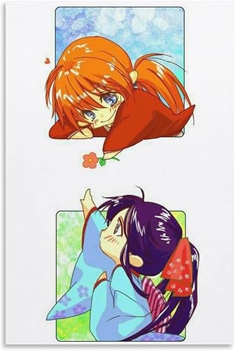 Rurouni Kenshin - Póster de anime (27) pintura sobre lienzo, póster de arte de pared, impresión de desplazamiento, impresión de pared de sala de