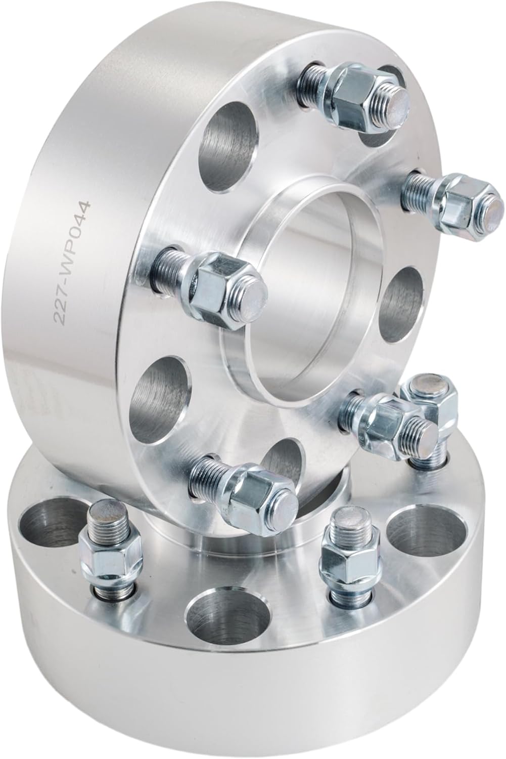 Hex Autoparts 2" 5x5.5 to 5x5.5 Hubcentric Wheel Spacers Adapters 2pcs with 9/16 Studs Compatible with Dodge Ram 1500 Durango Dakota (Silver)