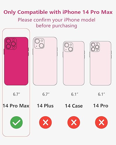 Miniatura 2 de SCORPIFY Funda para iPhone 14 Pro Max con diseño floral de zinnia morado, bonita funda transparente para mujeres y niñas, protección contra caídas