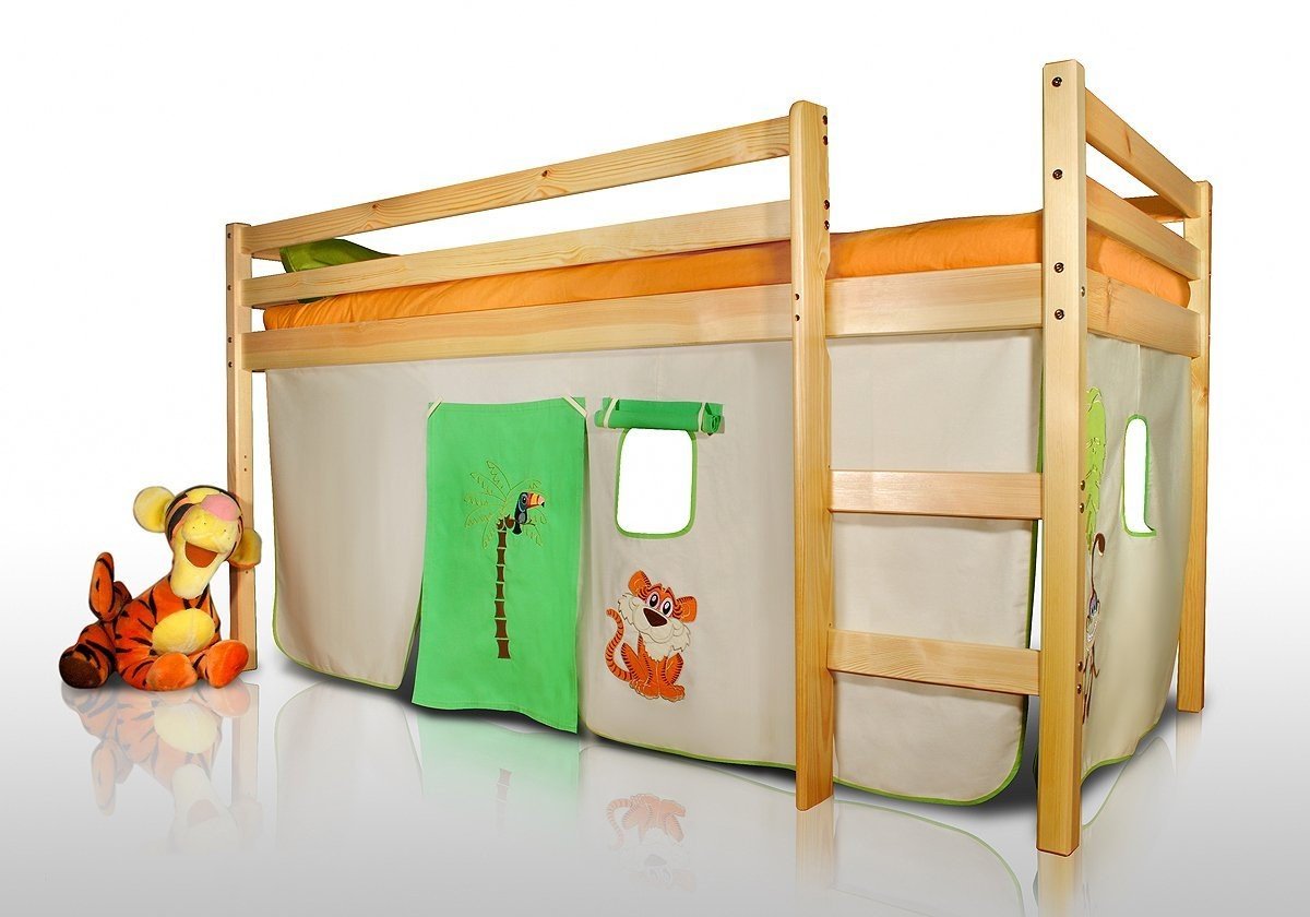 Vorhangset Safari Bettgardine 3-TLG. für Hochbett Etagenbett