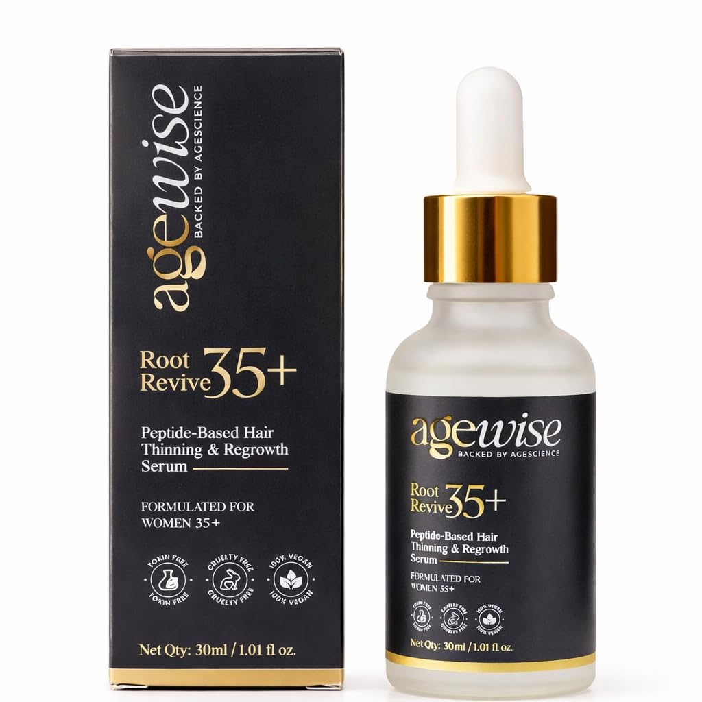 Agewise Root Revive 35+ Hair Growth Serum for Women - Redensyl 3%, AnaGain 4%, Procapil 3% & Baicapil 3% - For Hormonal Thinning, PCOS, Postpartum & Menopause Hair Fall - 30 ml