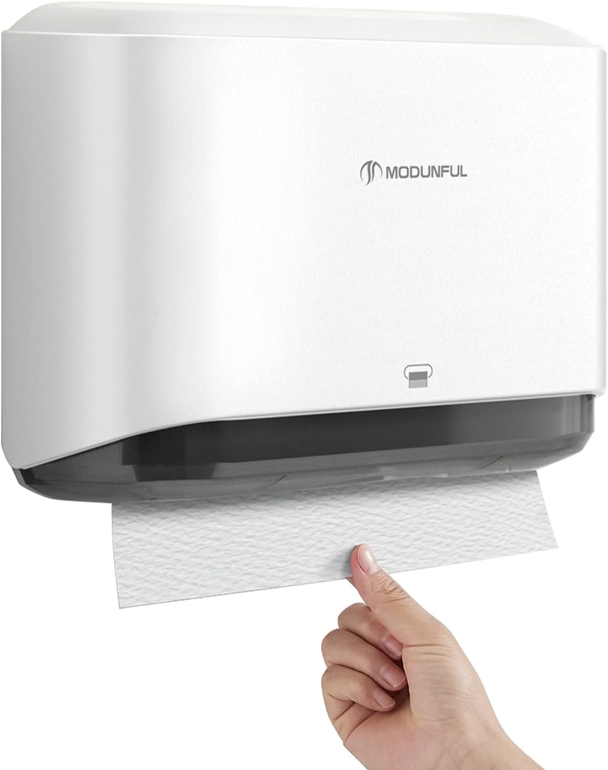 – modunful Paper Towel Dispenser Wall Mounted, Multifold Hand Towel Dispenser, Z-Fold C-Fold Paper Towel Holder for Bathroom No Hole Installation, White ABS Cover