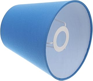 LALAFINA Fabric Lampshade Chandelier Lampshade Small Lamp Shade Barrel Lamp Cover Small Lamp Shade Clip On Bulb for Table Chandelier Wall Light, Blue