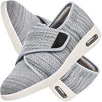 Produktbild von AEHO Orthopädische Diabetische Schuhe, Verbandschuhe Diabetes Schuhe Air Cushion,Senioren-Diabetikerschuhe, Atmungsaktive Große Papaschuhe,Extra Breit Rehaschuhe,Black Gray,38 EU