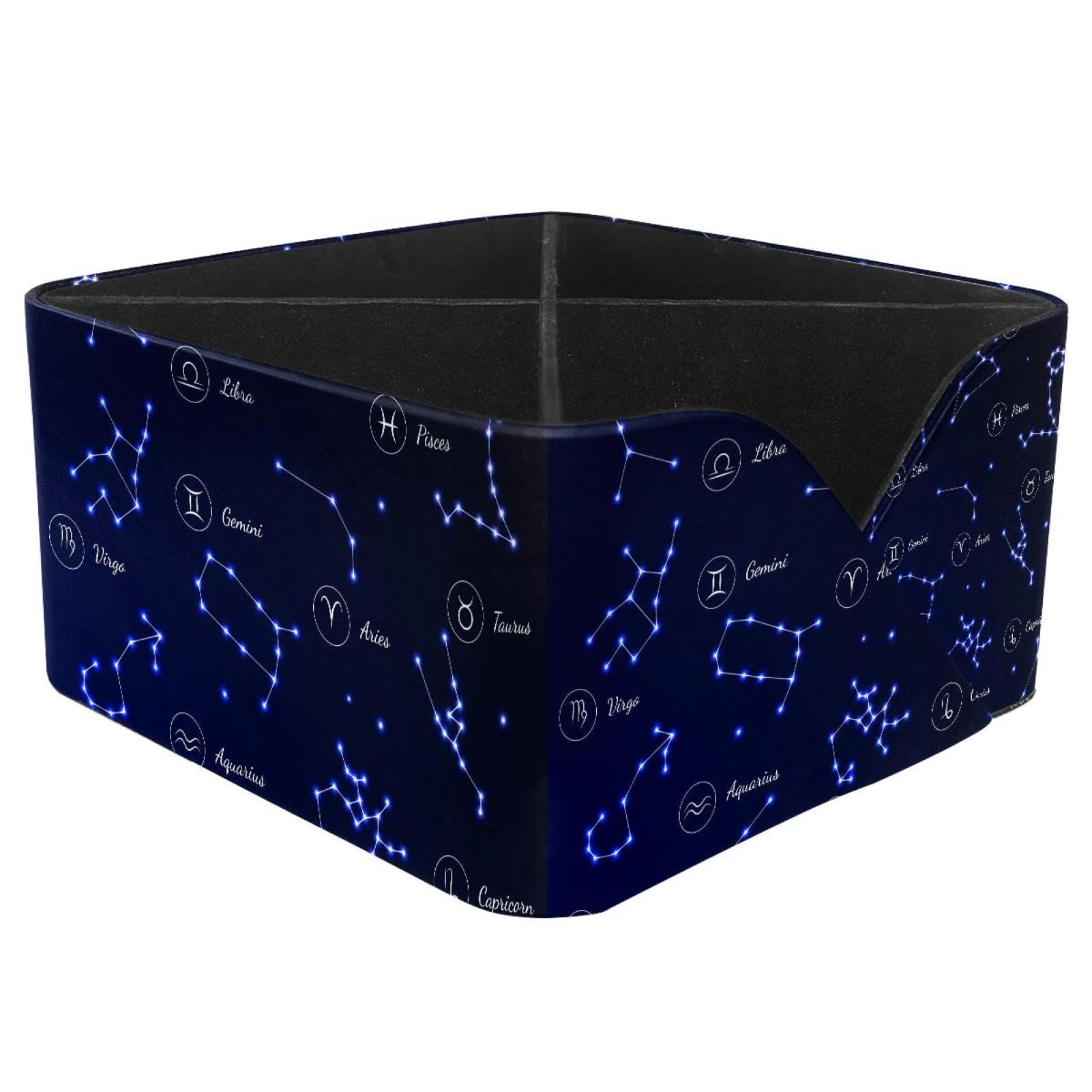 KengjuTesu Twelve Constellations in the Night Sky Desktop Organizer Pen Holder, Rectangular Pencil Cup for Office, Study and Makeup Stations