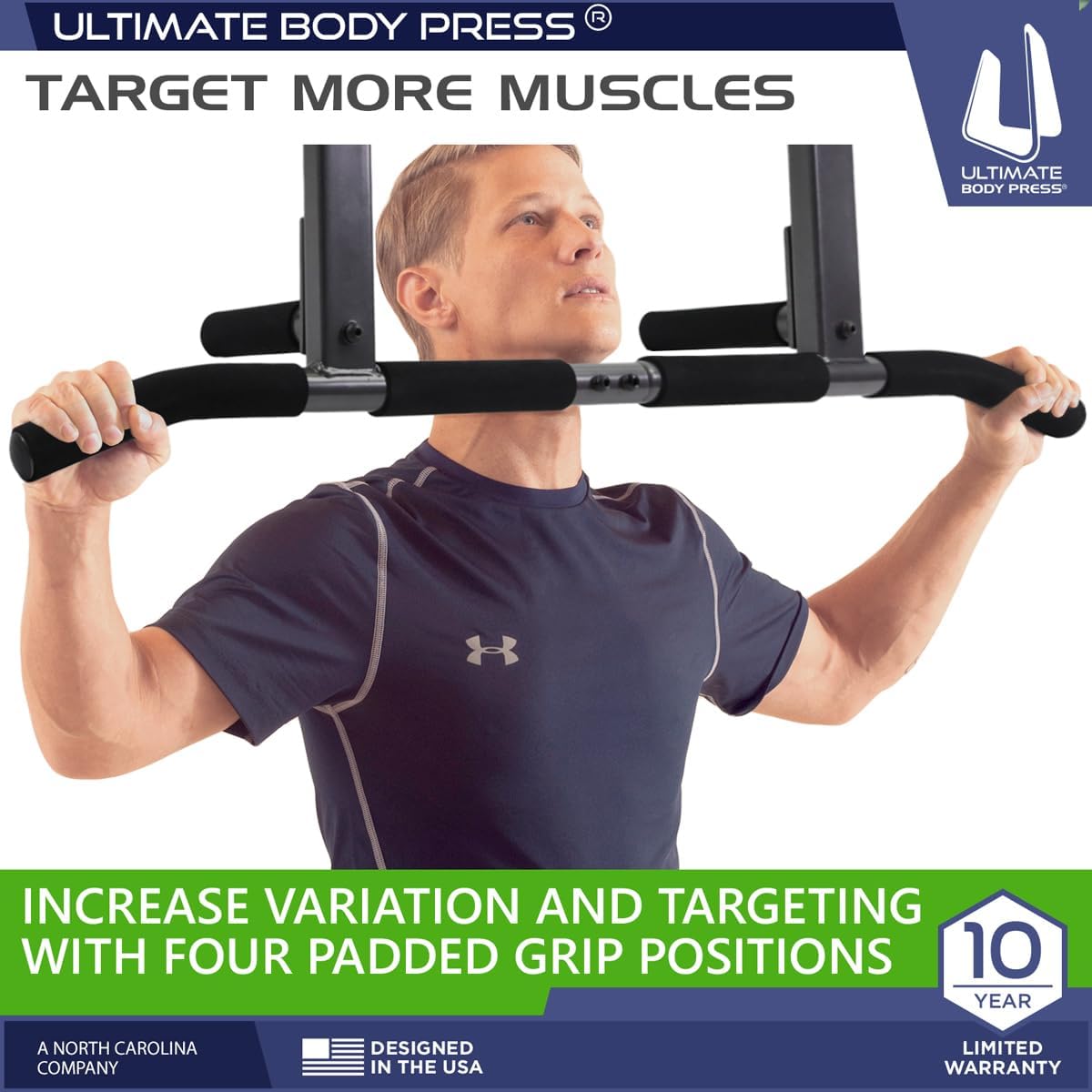 Black Steel Joist Mount Pull Up Bar with Multiple Grip Positions