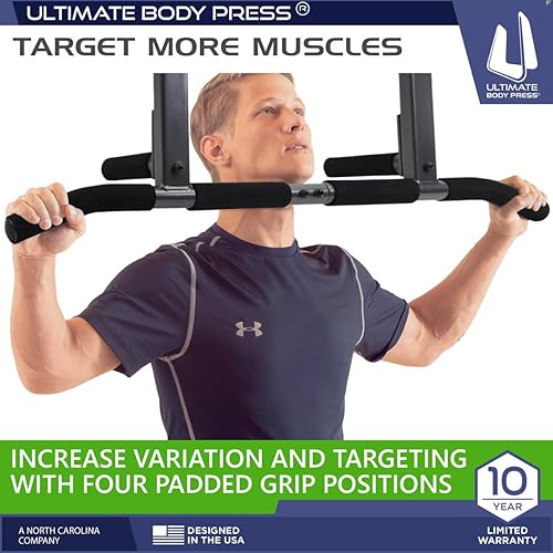 Miniatura 6 de Barra de dominadas de montaje de vigueta con hardware adicional y plantilla de montaje para una fácil instalación en la viga o en el viga Ultimate