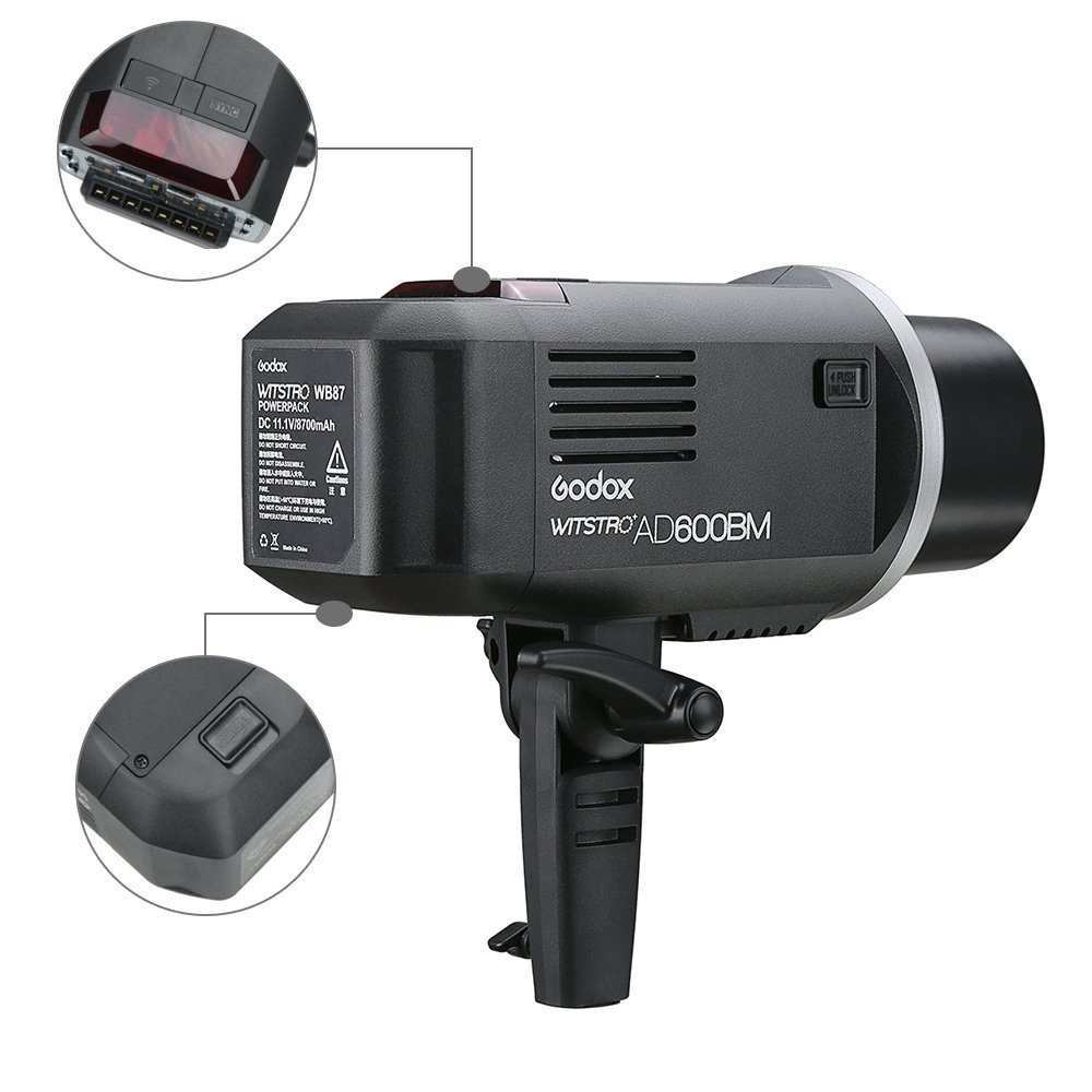 Godox AD600BM Falsh 600Ws Bowens Mount Outdoor Flash con 2.4G Inalámbrico X Sistema Compatible para Nikon Canon Sony Fujifilm Panasonic Olympus Camara(AD600BM)