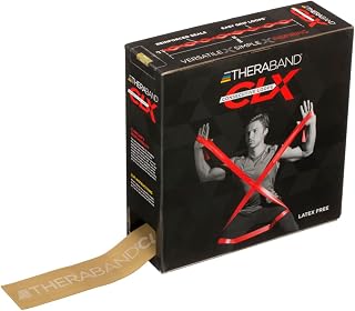 THERABAND CLX Resistance Band with Loops, Fitness Band for Home Exercise and Full Body Workouts, Portable Gym Equipment