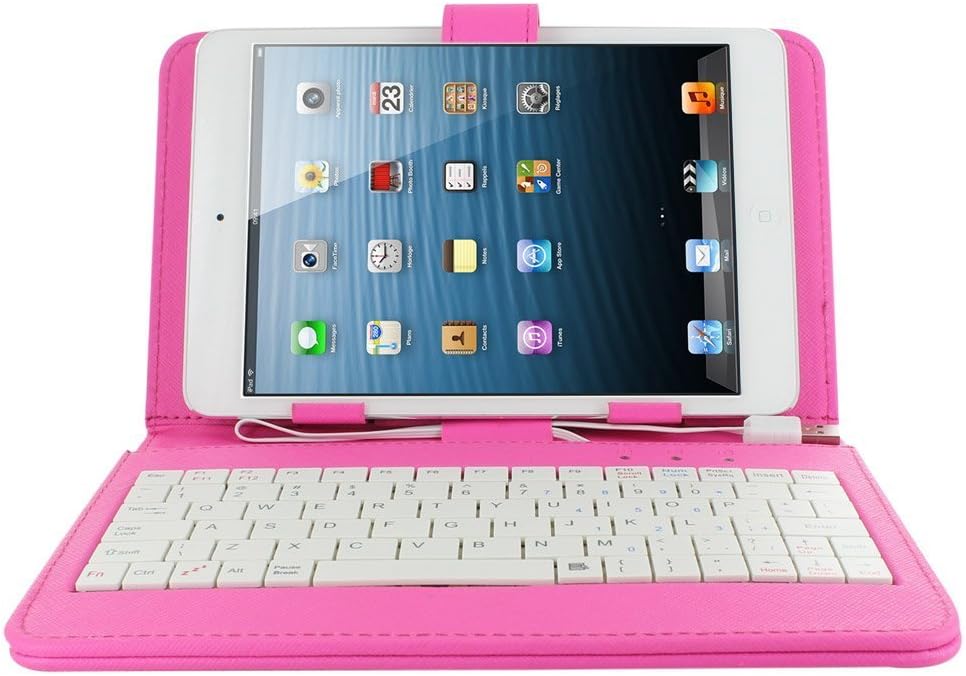 MKT Universal Tablet Stand PU Leather Case Cover with USB Keyboard For Android Windows MID Tablet PC