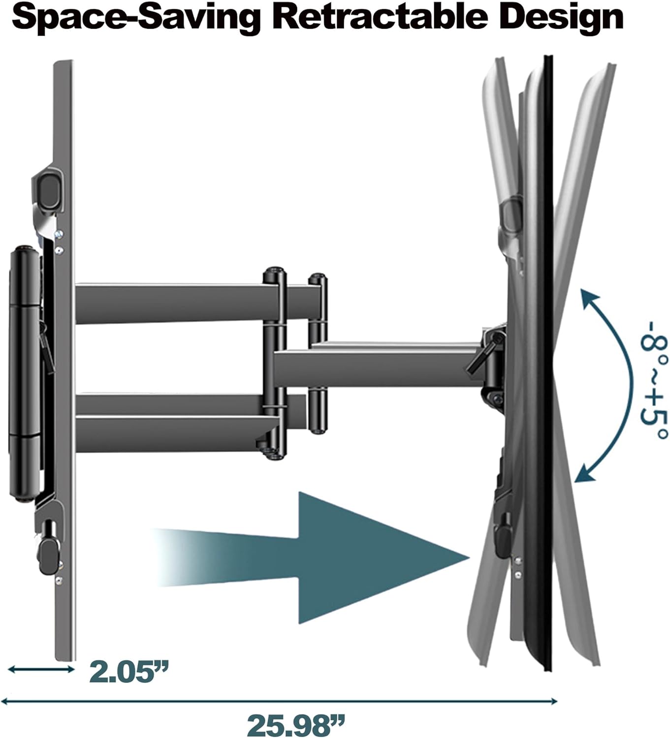 70-120 inch TV Wall Mount, 75 86 90 98 100 110 inch Full Motion TV Wall Mount, Fully Adjustable Heavy Duty TV Stand Bracket for Large Screen LED TV, Max. VESA 1000x600mm, Load 287LBS