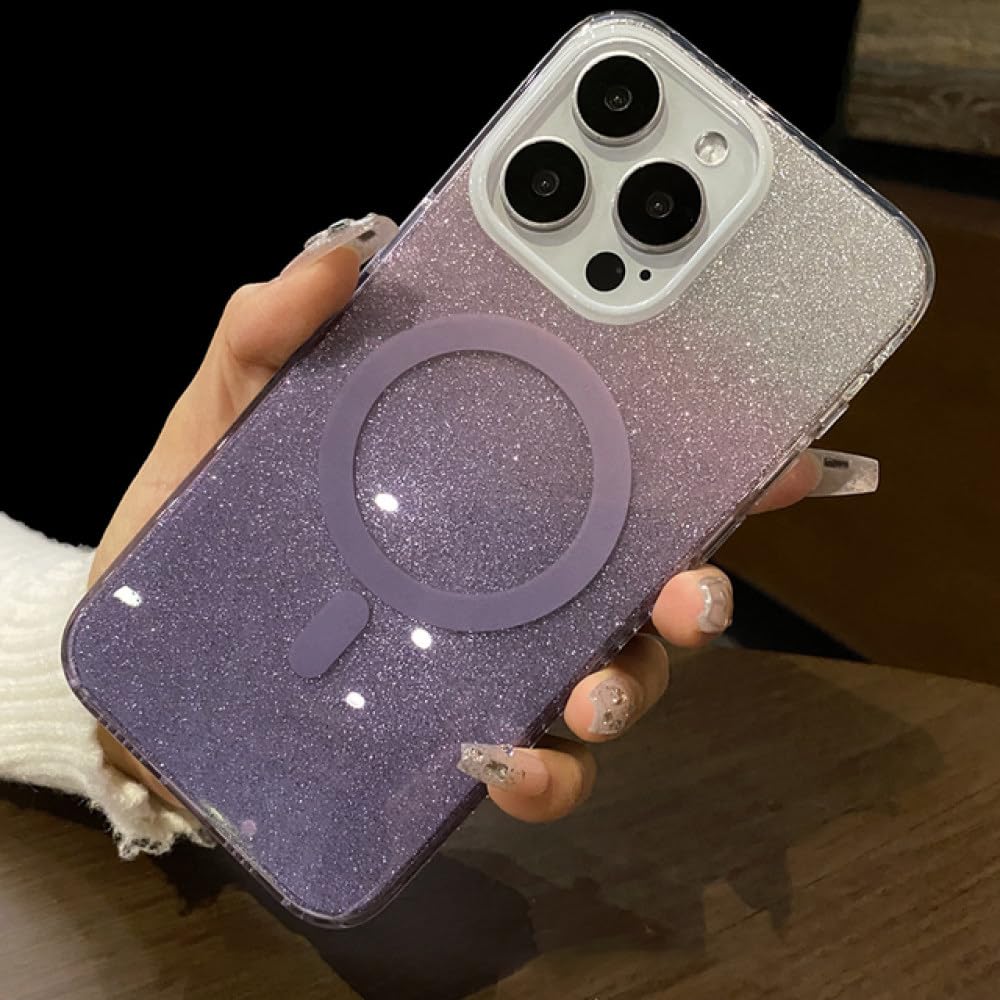 Coque de téléphone transparente magnétique haut de gamme dégradé violet - 7