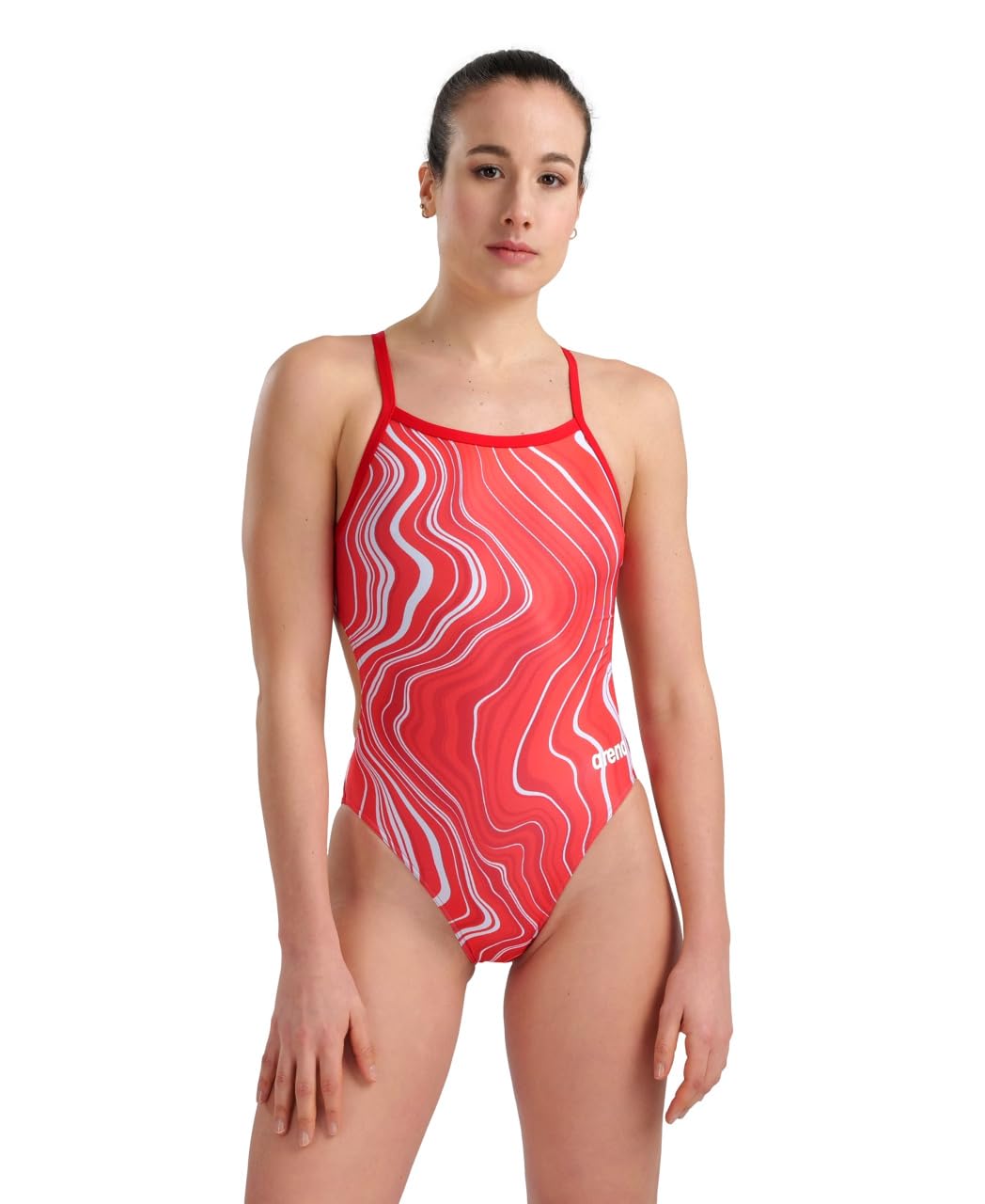 ARENA Performance Marbled Women's Swimsuit Challenge Back One Piece MaxLife Pool Training Bathing Suit Sports Swimwear