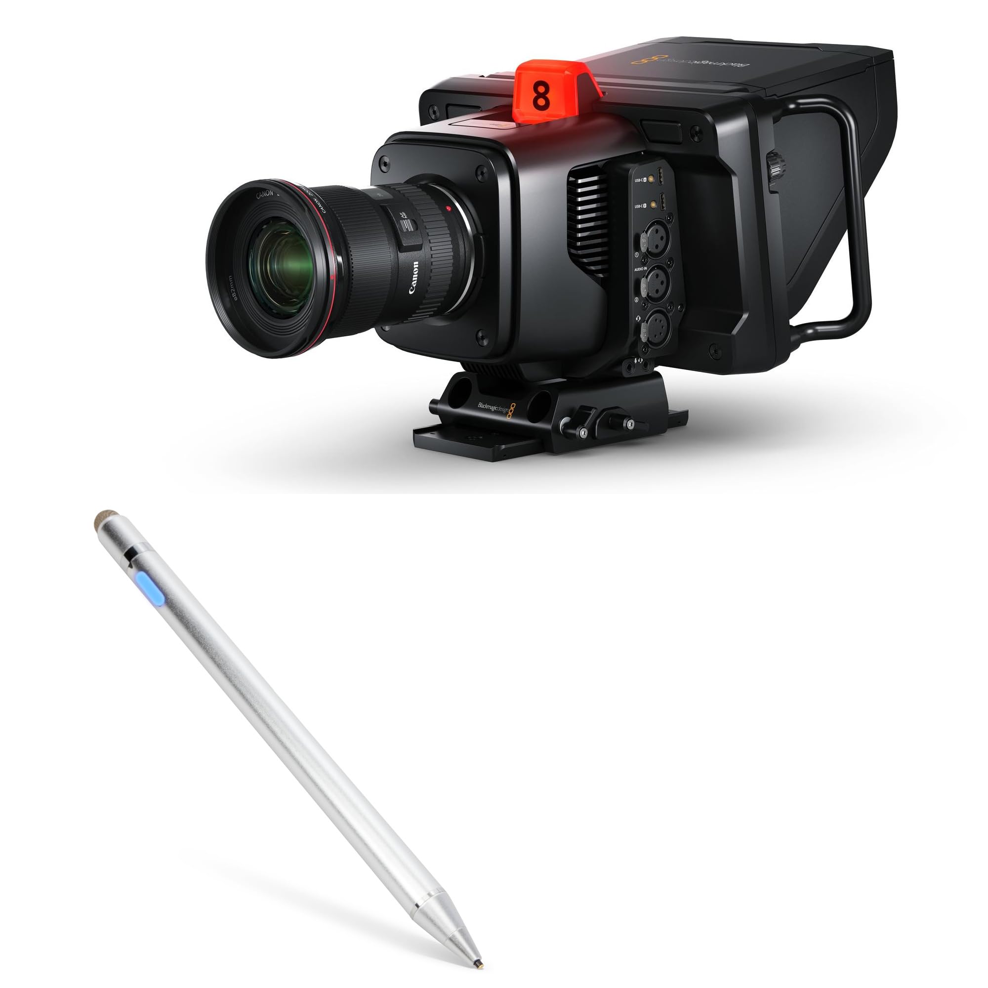 BoxWave Stylus Pen Compatible with Blackmagic Design Studio Camera 6K Pro - AccuPoint Active Stylus, Electronic Stylus with Ultra Fine Tip - Metallic Silver