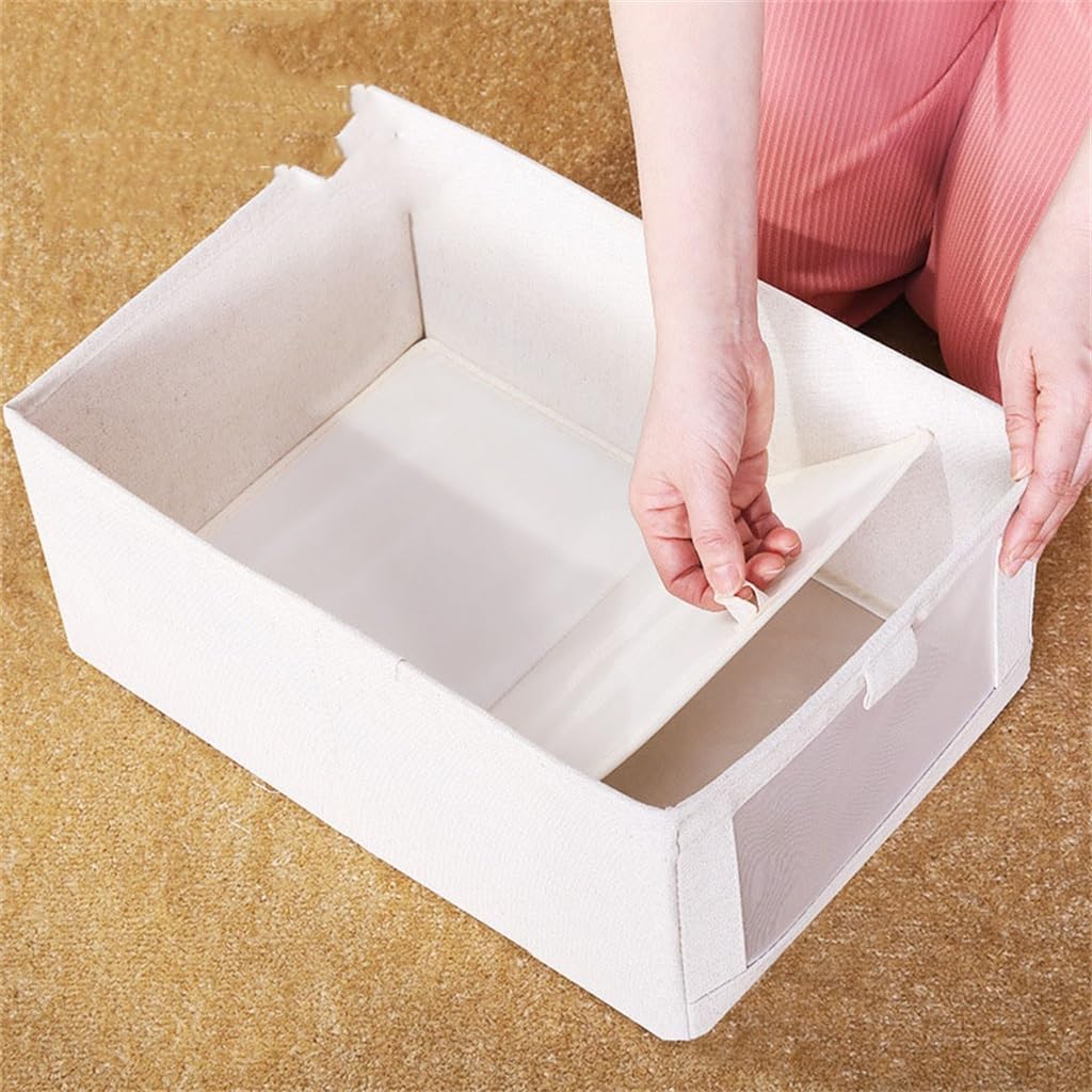 JSEIAJB Drawer Household Cotton and Linen Art Can Fold Wardrobe Clothing Storage Sorting Box Toys Sundries Storage