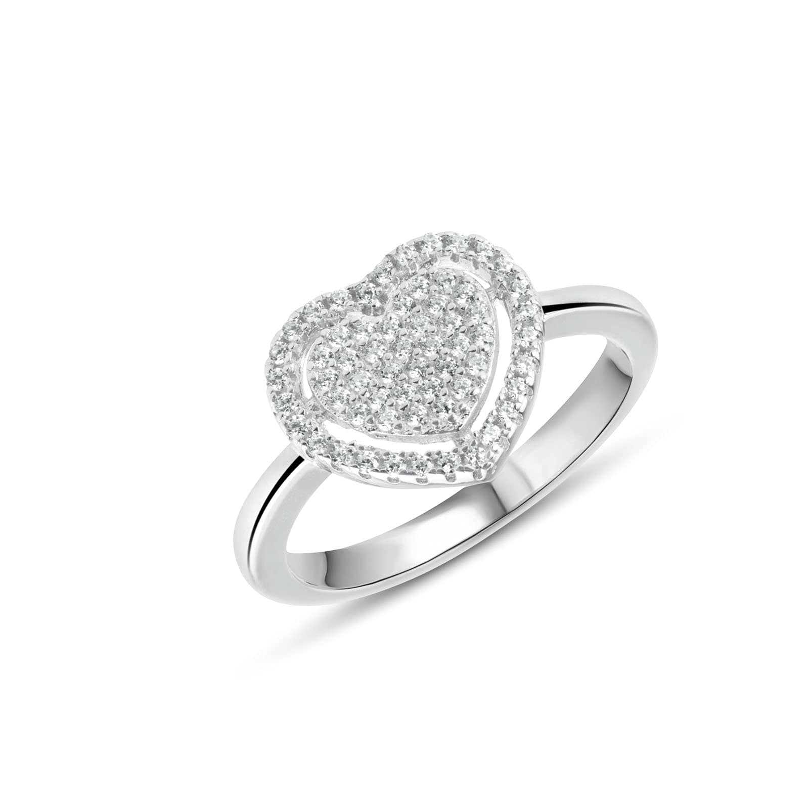 Anello Cuore di zirconi Donna Argento 925 con zirconi -