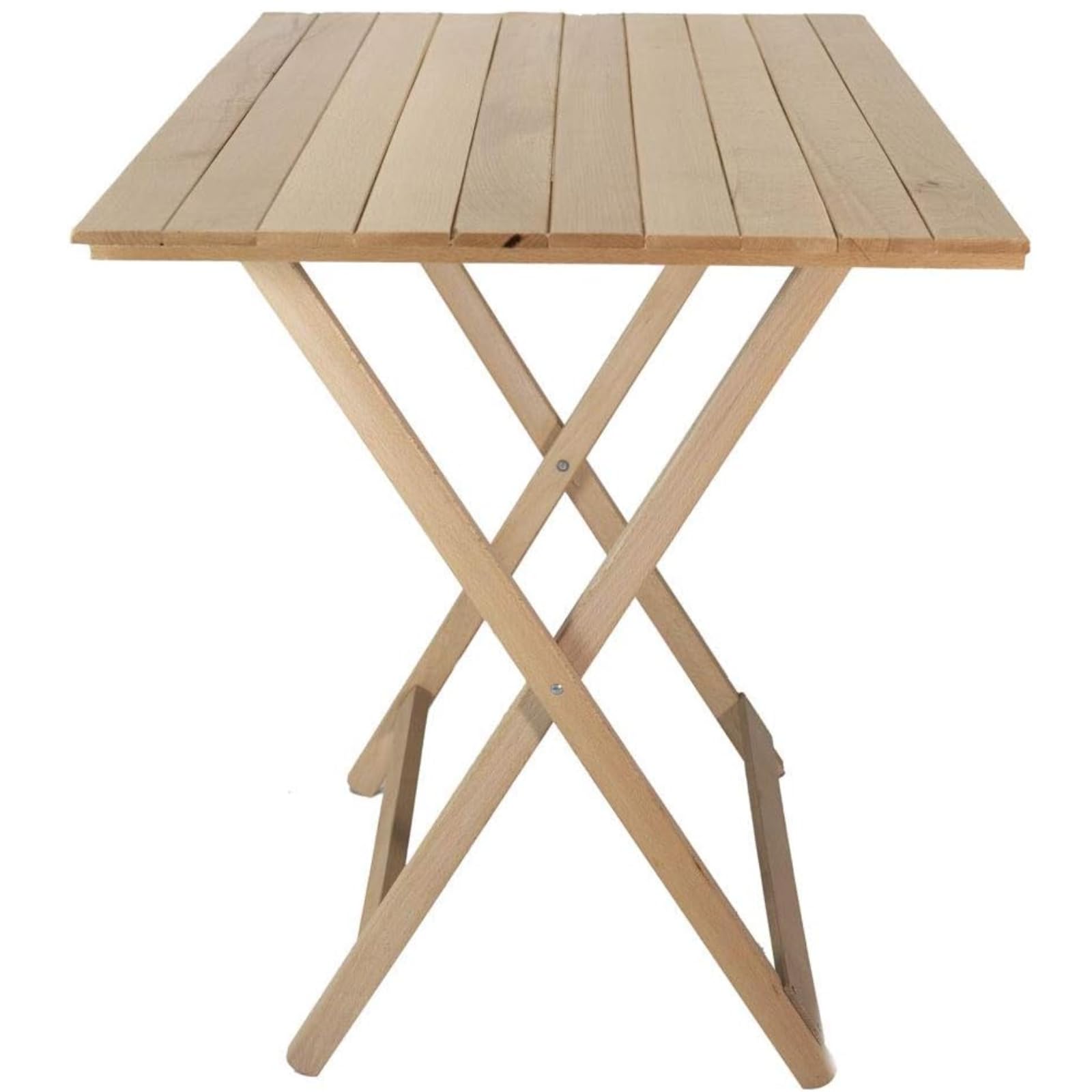 EffeDecor Tavolo Pieghevole in Legno 100x60 Pic Nic Birreria Salvaspazio Tavolino Richiudibile in Legno di Faggio Naturale Portatile da Interno Esterno Campeggio Giardino