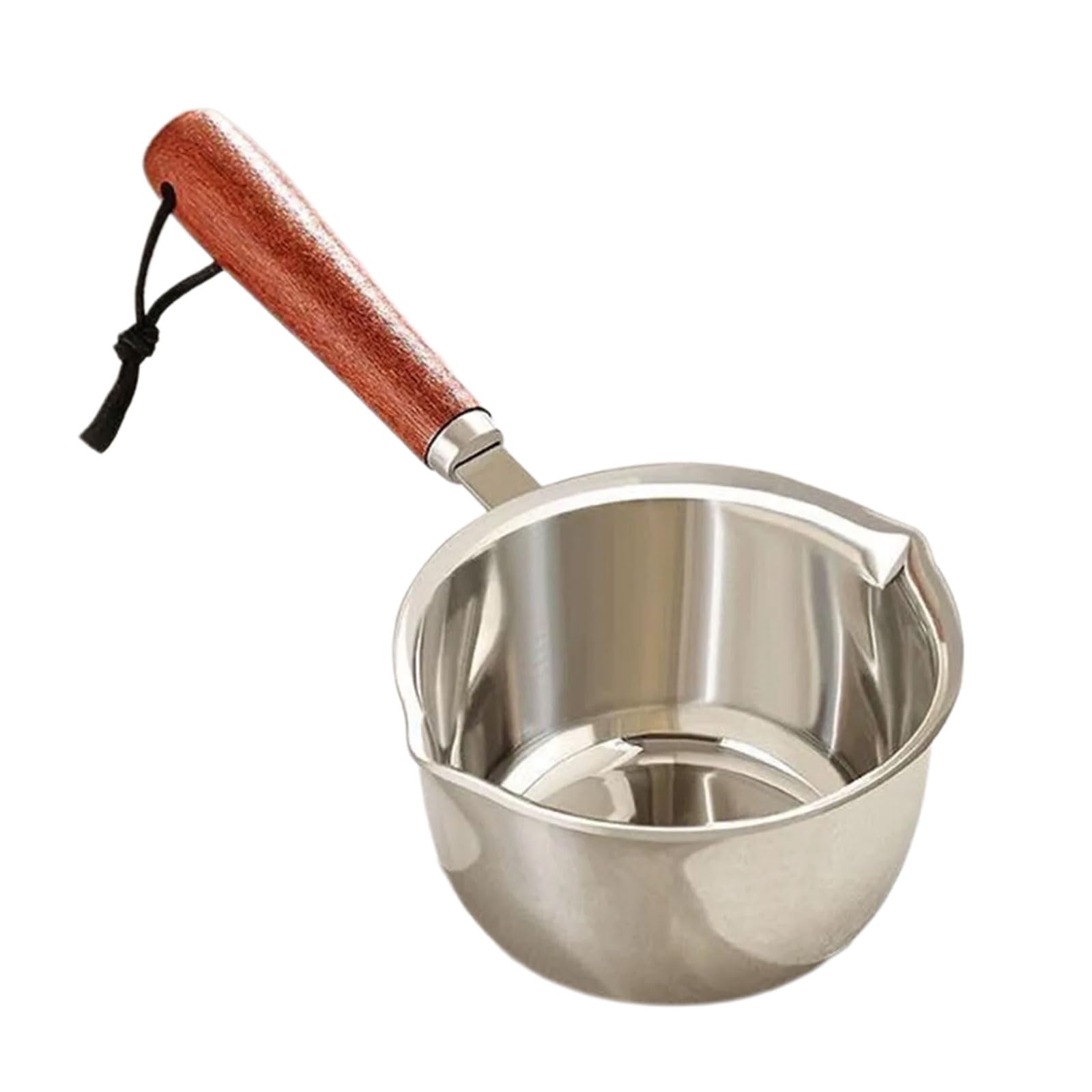 TFAOYS Wooden Handle Stainless Steel Milk Pan for Melting Butter and Warming Sauces Wooden Handle Saucepan