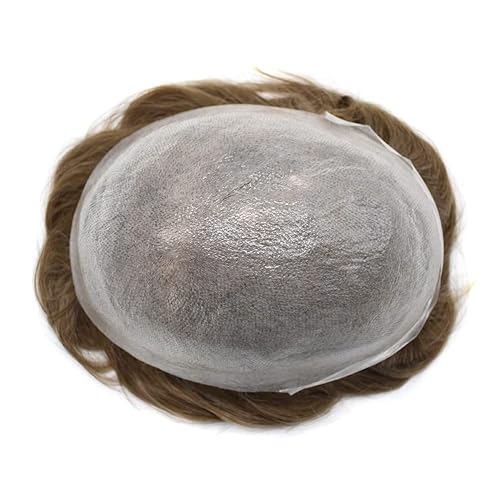 Miniatura 53 de Toupee For Men Ultra Thin Skin Human Hair Piece For Men Toupee V-loop Natural Looking Hair Replacement System Hairpiece 8x10#210#2 DARKEST BROWN+10%