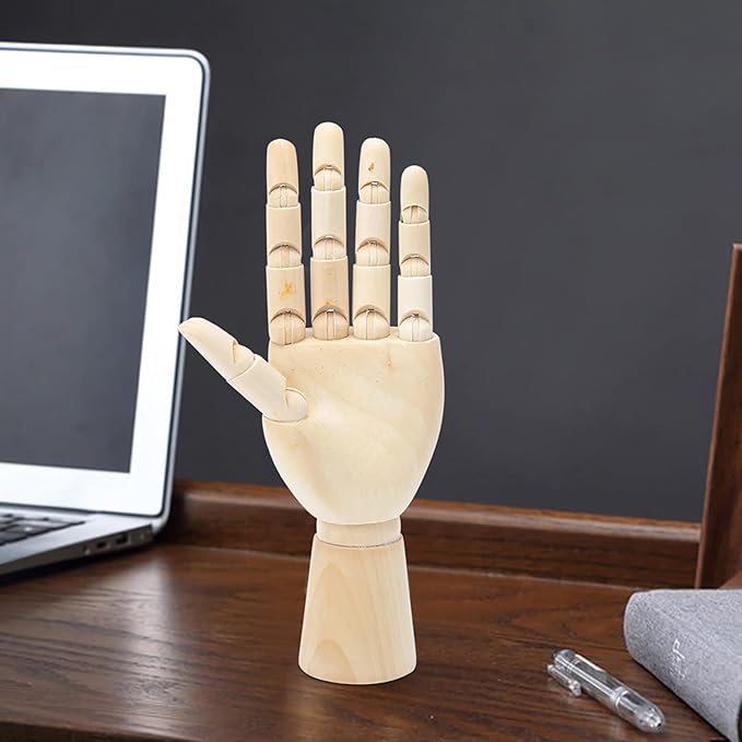 Modelo de Mano de Madera con Dedos Articulados para Dibujo y Decoración miniatura 7
