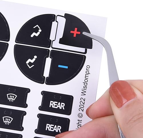 Miniatura 7 de Kit de reparación de botones de salpicadero de CA para fijar botones de control de aire acondicionado arruinados y desgastados, calcomanías de