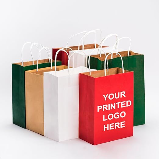 RACETOP 50 PCS custom printed paper bags,Paper Bags With