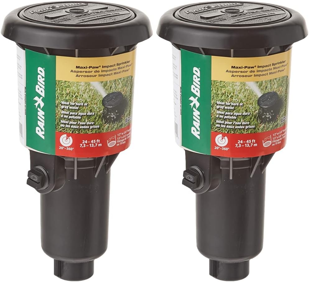 5 x pop-up turbinesproeier 1/2 inch Mini PRO Rain met 20 reservesproeiers meegeleverd, tot 360 graden verstelbaar, afdekking van rubber, brede compatibiliteit van borstelkoppen, anti-ophopingsmechanisme