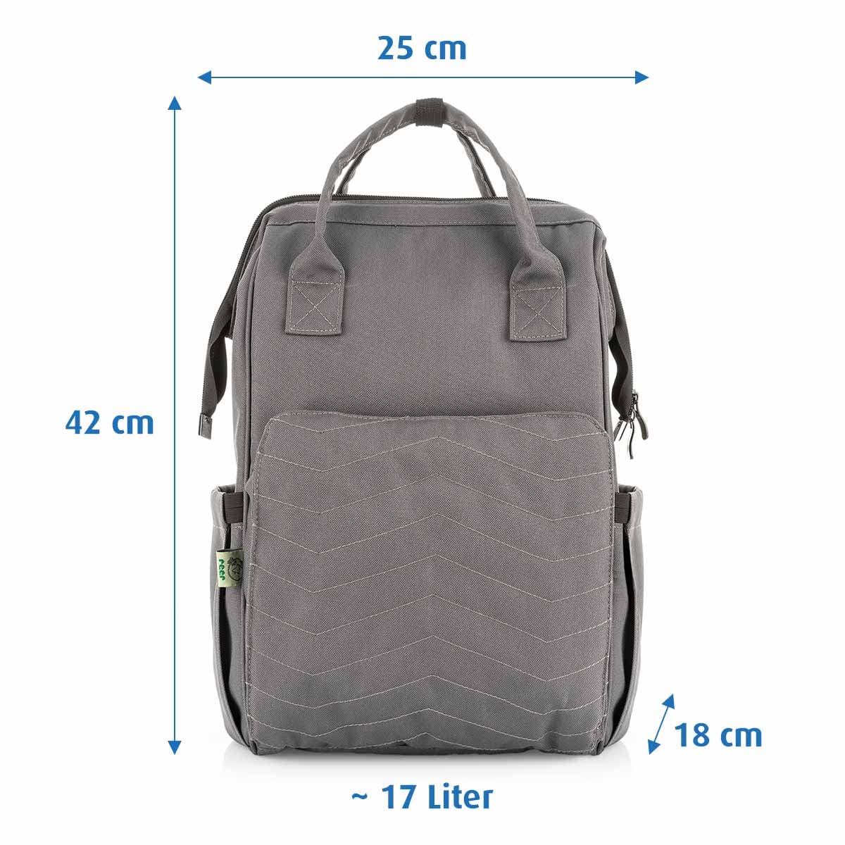 Reer GmbH 84221 Growing, Zaino Fasciatoio, 38 X 9 X 21 Cm, Grigio