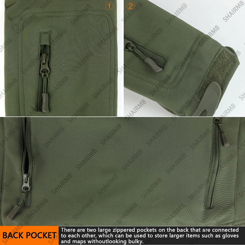 Uniformes TáCticos para Hombres, Militar Impermeable Traje de Combate del EjéRcito Conjuntos, Exterior Piel de Tiburon Traje CáLido, Ropa de Caza,D,XL
