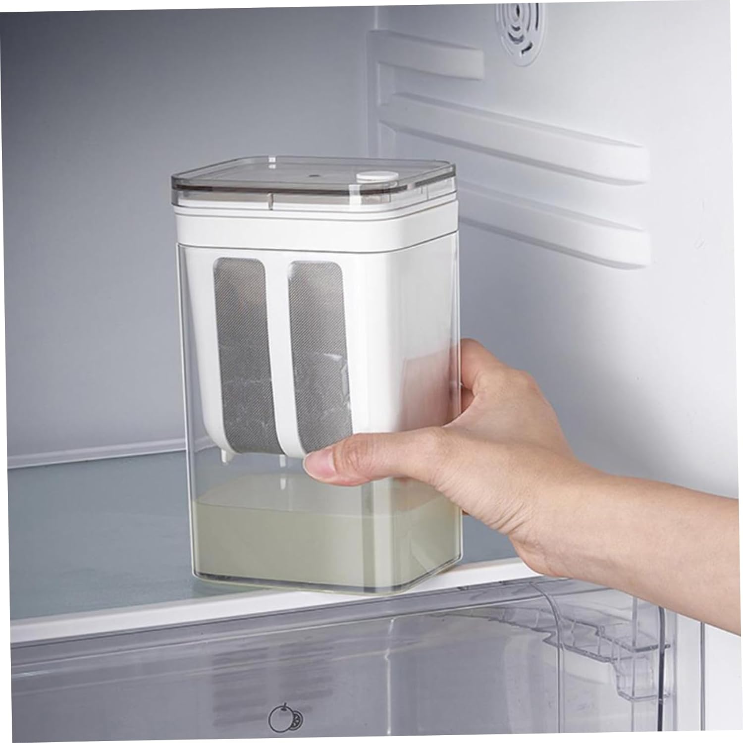 Yogurt Strainer 1100ml – Fine Mesh Cheese Maker with Lid, Leakproof for Thick Greek Yogurt