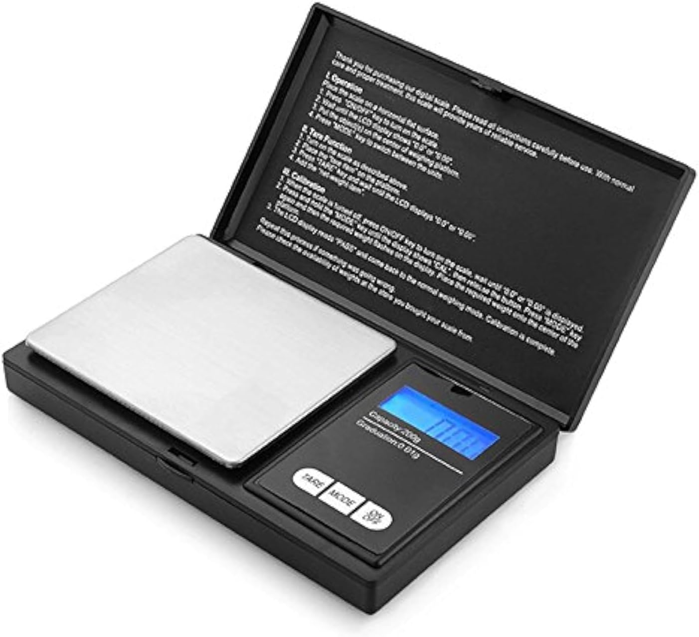 100g/0.01g、1kg/0.1g LCD Digital Pocket Diamond Jewelry Gold Gram Balance Weight Scale Measuring Tools (200g/0.01g)